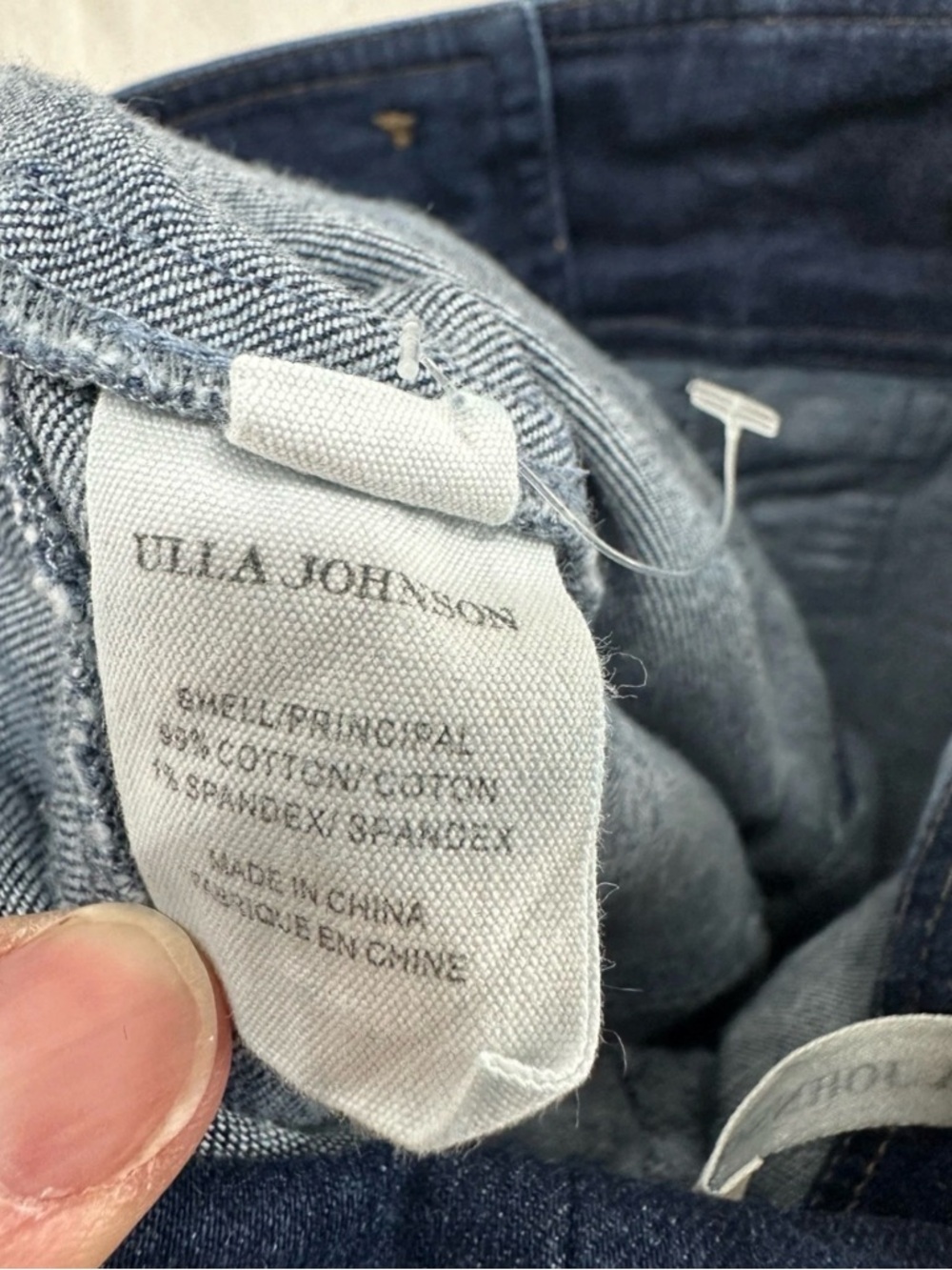 Ulla Johnson High Rise Denim Jeans Button Patch Front Pockets Seam Blue Womens 0 - Picture 10 of 11